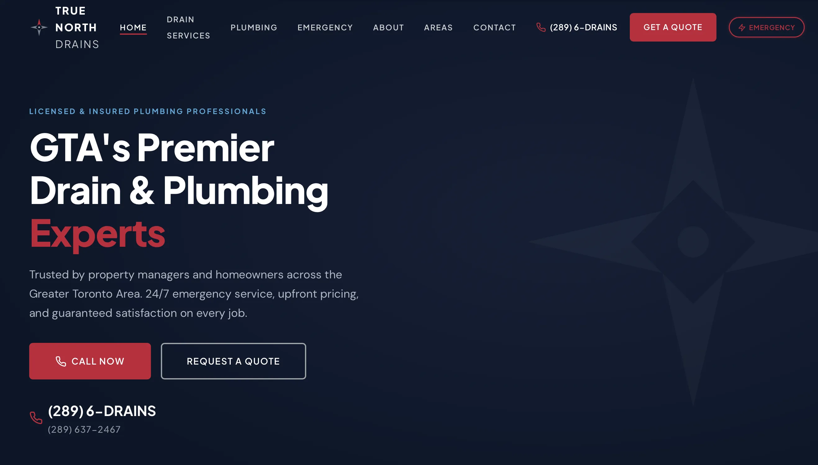 True North Drains website designed by MarlinSocial